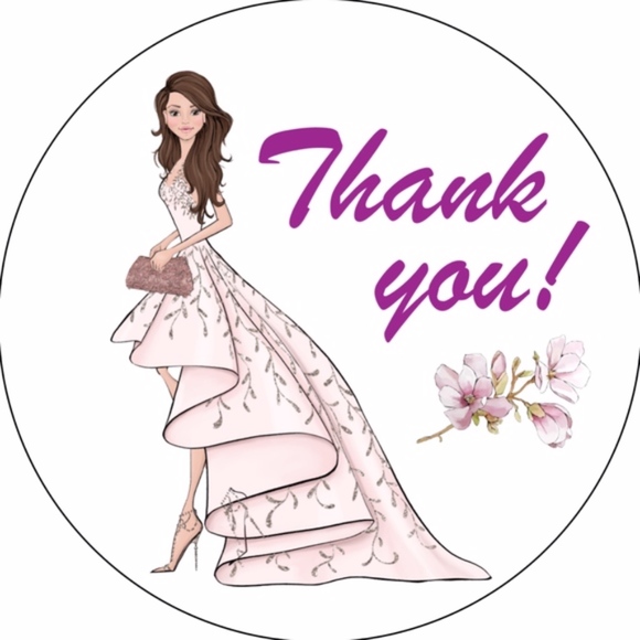 x100 Unique Fashion Girl Thank You Posh Stickers - Picture 5 of 15